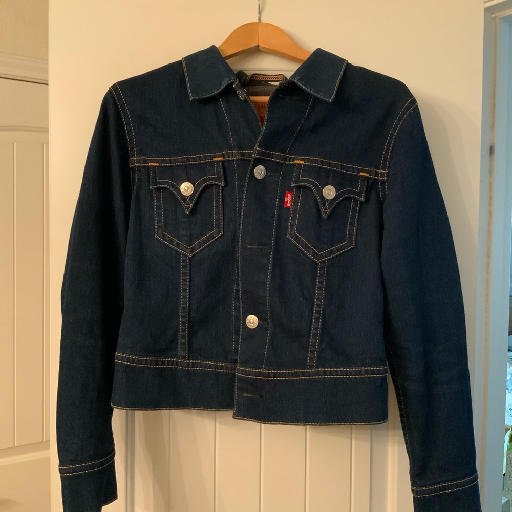 Dark denim, Levi jean jacket.